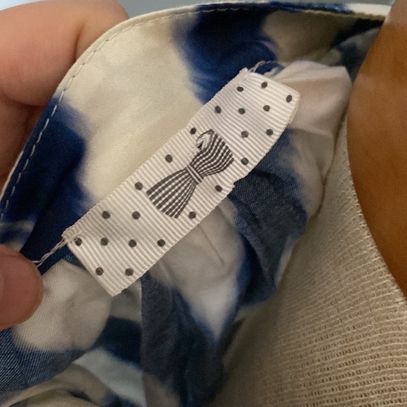 Italian viscous blouse. Satin pop over, tie dye chevron loose fit Sz S/M - Picture 8 of 9